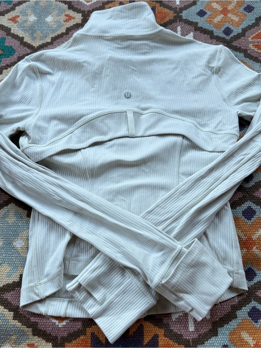 Lululemon Define Cropped Jacket Ribbed Nulu Shine Women’s Size 4 White Ivory - Picture 7 of 10